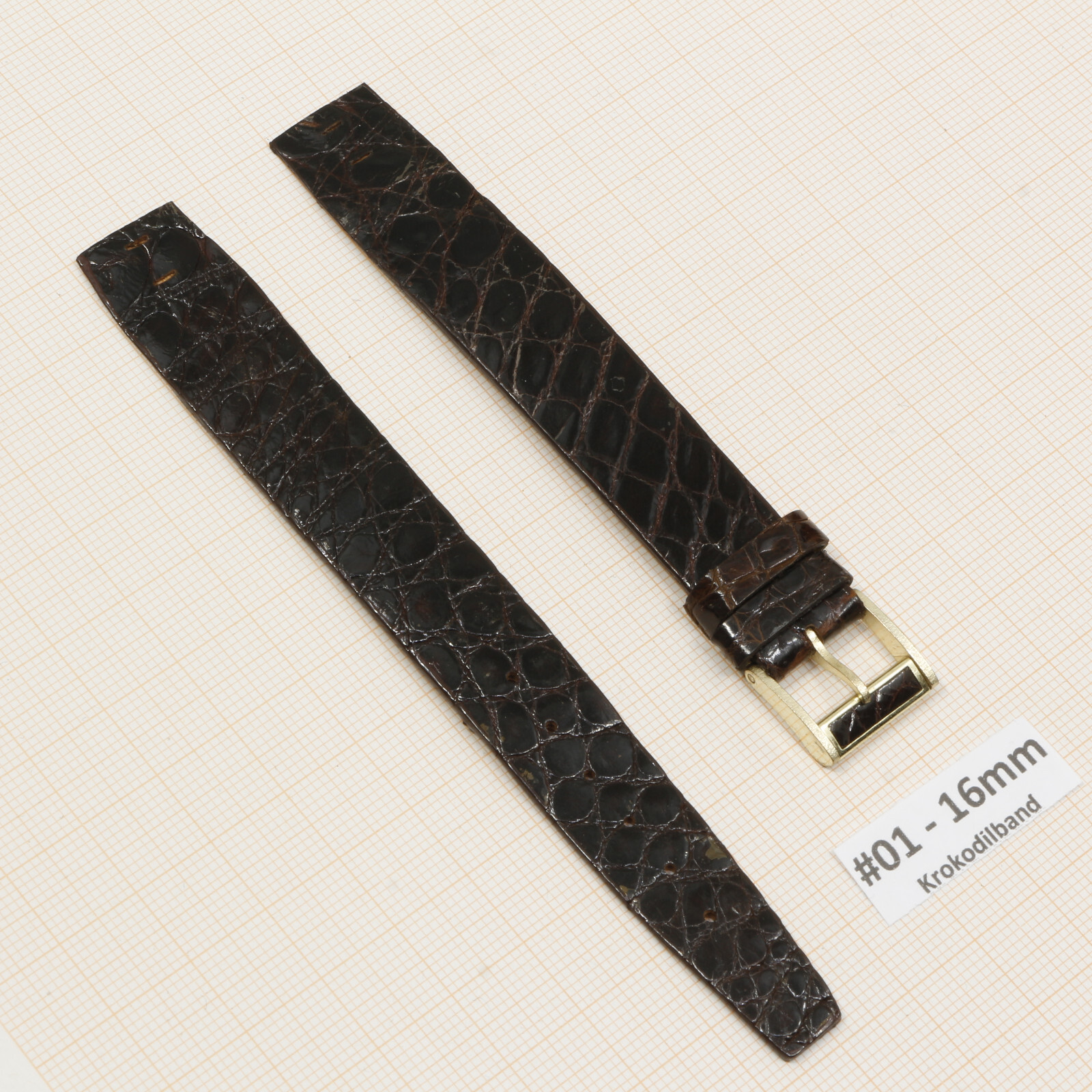Uhrenarmband Uhrband Krokodilband Echt Kroko 14 16mm Vintage Alligator Strap – Bild 4