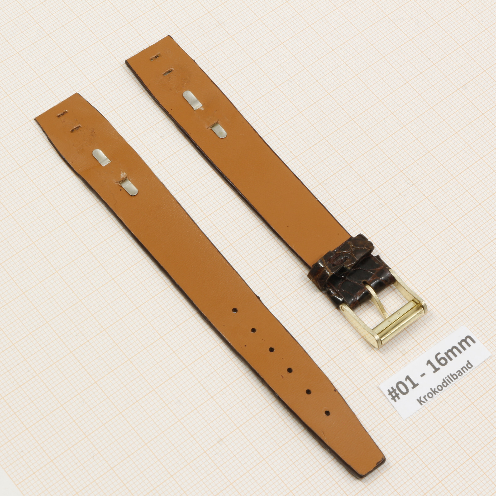 Uhrenarmband Uhrband Krokodilband Echt Kroko 14 16mm Vintage Alligator Strap – Bild 5