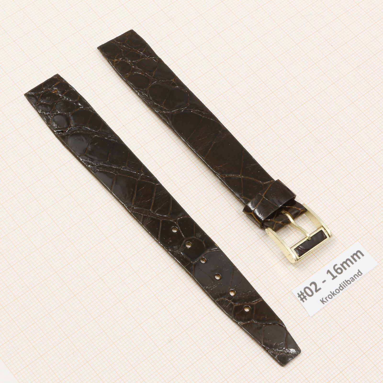 Uhrenarmband Uhrband Krokodilband Echt Kroko 14 16mm Vintage Alligator Strap – Bild 6