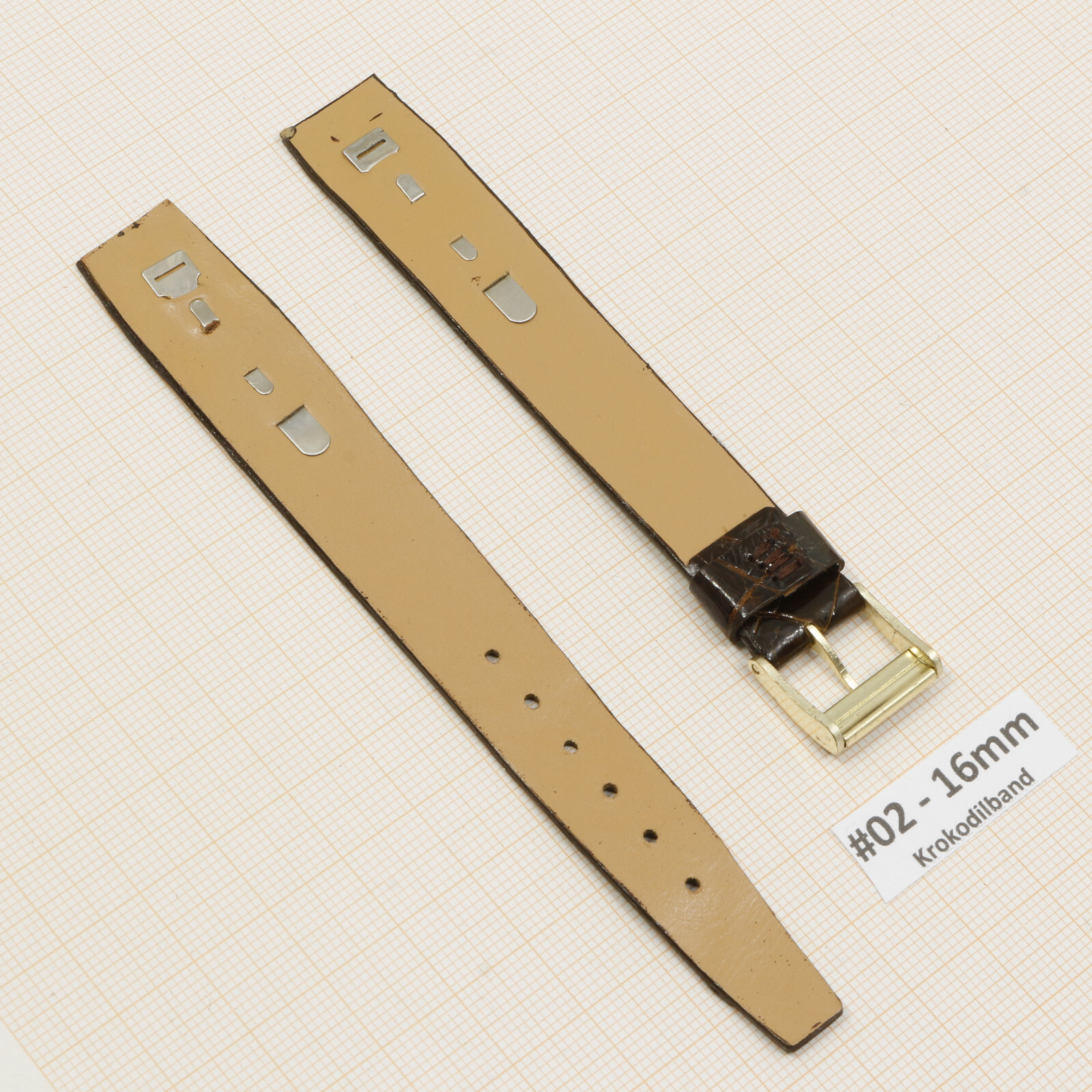 Uhrenarmband Uhrband Krokodilband Echt Kroko 14 16mm Vintage Alligator Strap – Bild 7