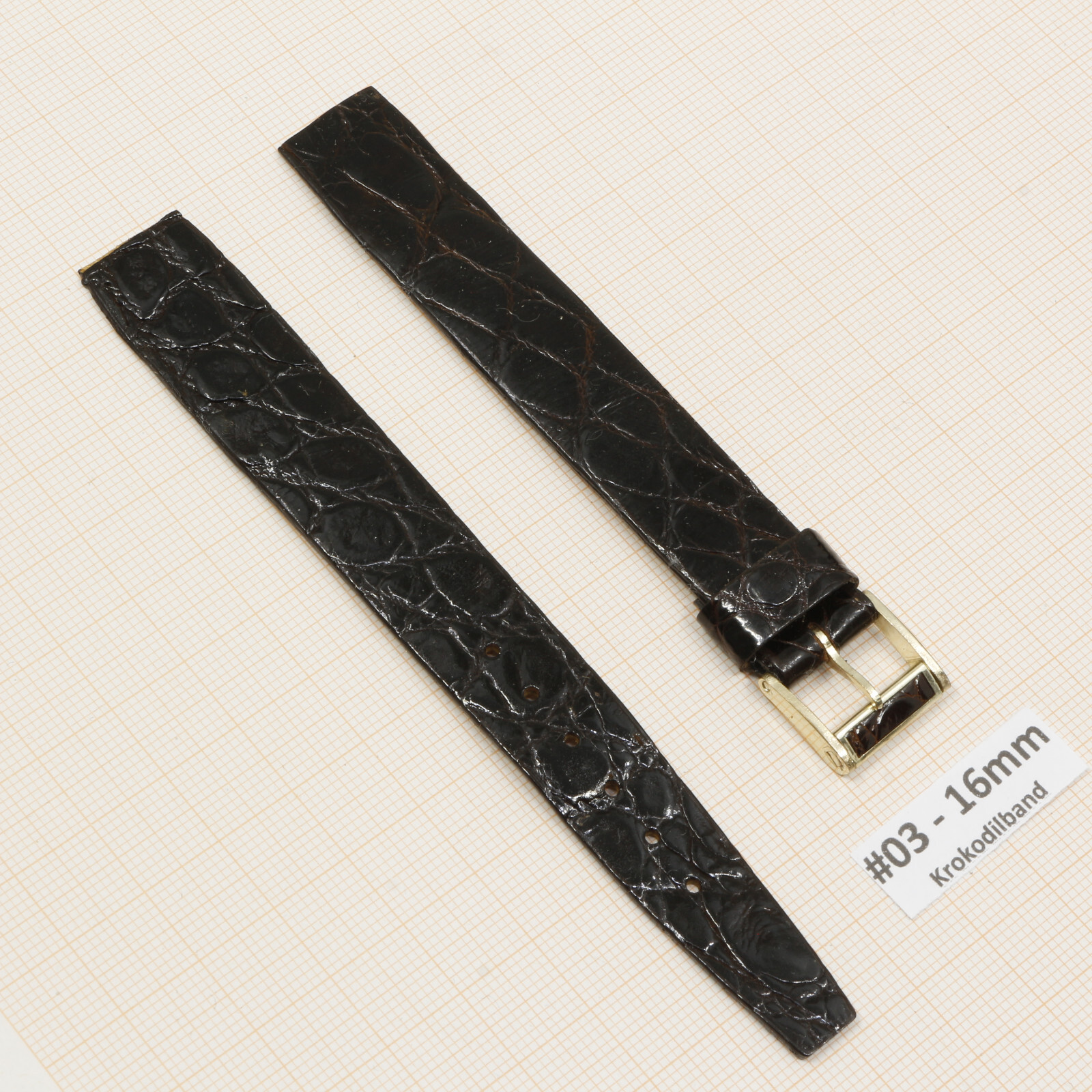 Uhrenarmband Uhrband Krokodilband Echt Kroko 14 16mm Vintage Alligator Strap – Bild 8
