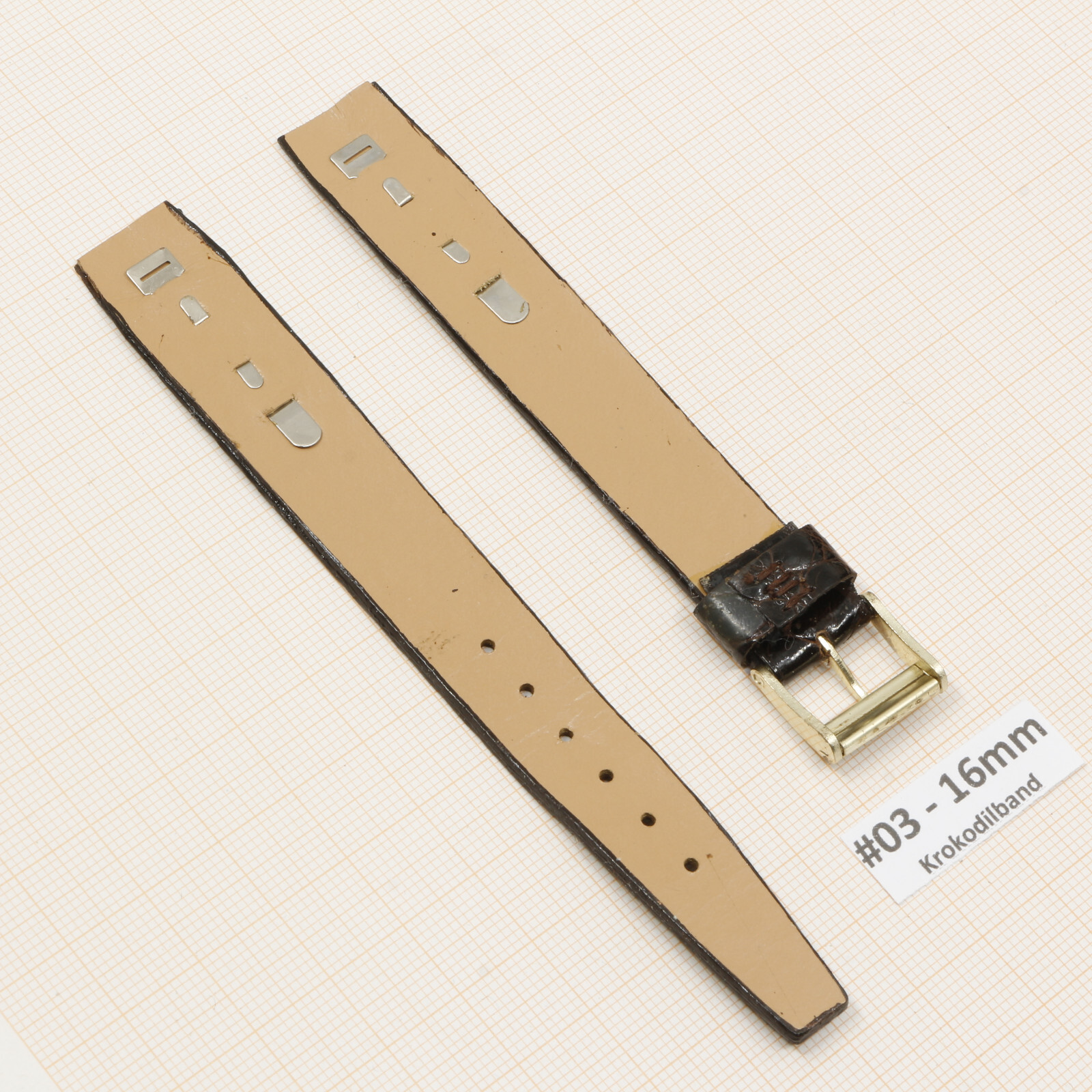Uhrenarmband Uhrband Krokodilband Echt Kroko 14 16mm Vintage Alligator Strap – Bild 9