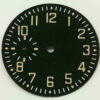 Aviator Watch Dial for ETA Unitas 6497 Black Enamel 38.5mm SuperLuminova Cadran