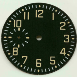 Aviator Watch Dial for ETA Unitas 6497 Black Enamel 38.5mm SuperLuminova Cadran