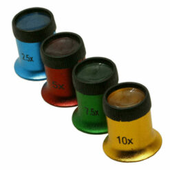 Uhrmacherlupen, Augenlupe, Juwelier Okular, Glaslinse 4er Set, 2,5x 5x 7,5x 10x