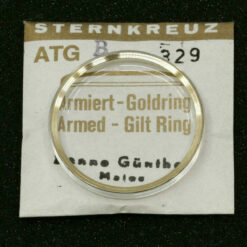 Alternative view of Uhrenglas Sternkreuz ATG B gewölbt armiert  vergoldeter Ring Armbanduhr Uhrglas