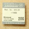 JUNGHANS 600.00 PART 206, Minutenrad, center wheel, rou de center -NOS-