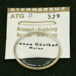 Uhrenglas Sternkreuz ATG B gewölbt armiert vergoldeter Ring Armbanduhr Uhrglas