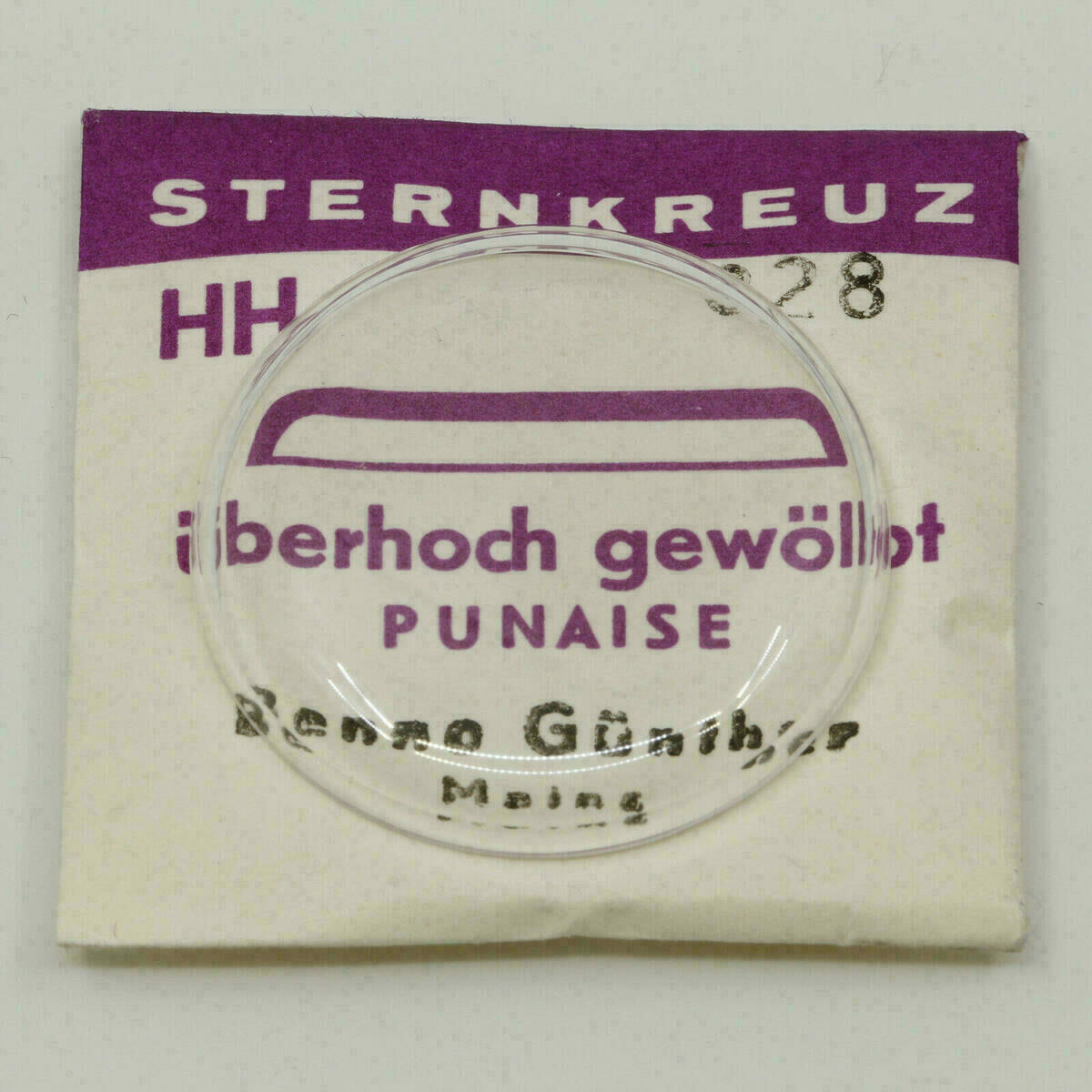 Uhrenglas Sternkreuz HH Überhoch gewölbt Punaise für Armbanduhren 254 - 343,7
