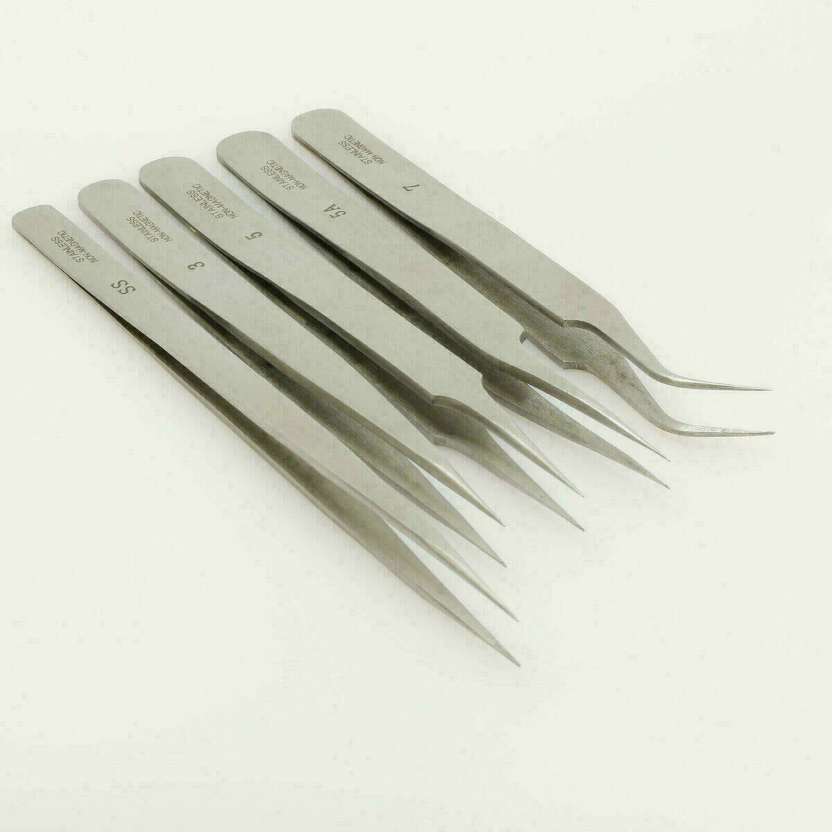 Uhrmacher Pinzetten Set 5 teilig Pinzettensatz Edelstahl Tweezers