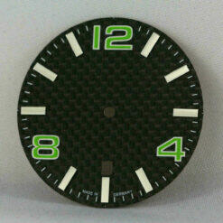 CARBON Dial for Eta 2824-2 Automatic Movement 34.8 mm Cadran Esfera GREEN