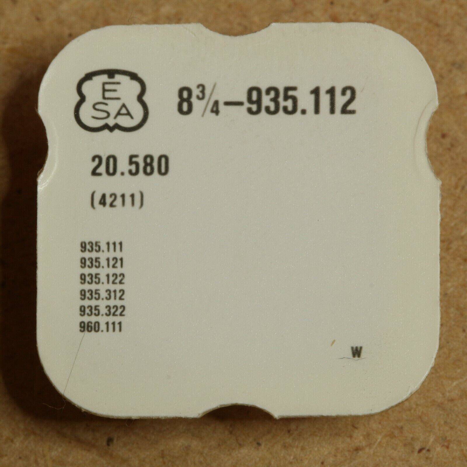 ESA/ ETA 935.112 PART 4211, Rotor Ref. 20.580 ETA 935.312, 935.322 960.111 NOS