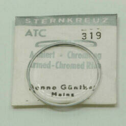 Uhrenglas Sternkreuz ATC gewölbt armiert mit Chromring Armbanduhren Uhrglas
