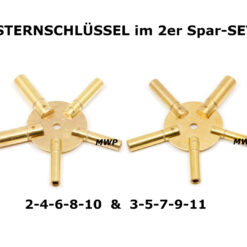 Clock Winder, Winding Set of 2 Key BRASS Even and Odd Numbers Universal (3-5-7-9-11 and 2-4-6-8-10)