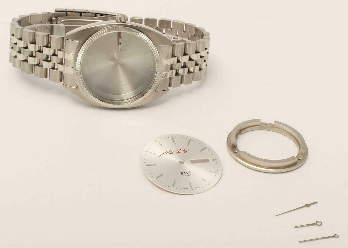 DIY SET for ETA 2836-2 MOVEMENT WATCH CASE - DIAL - HANDS - STRAP 38mm Sapphire