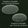 Uhrenglas gewölbtes Uhrglas Acryl Ersatzglas Taschenuhr 19,0 - 40,0mm LAGERWARE